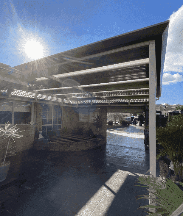 Modern pergola installation